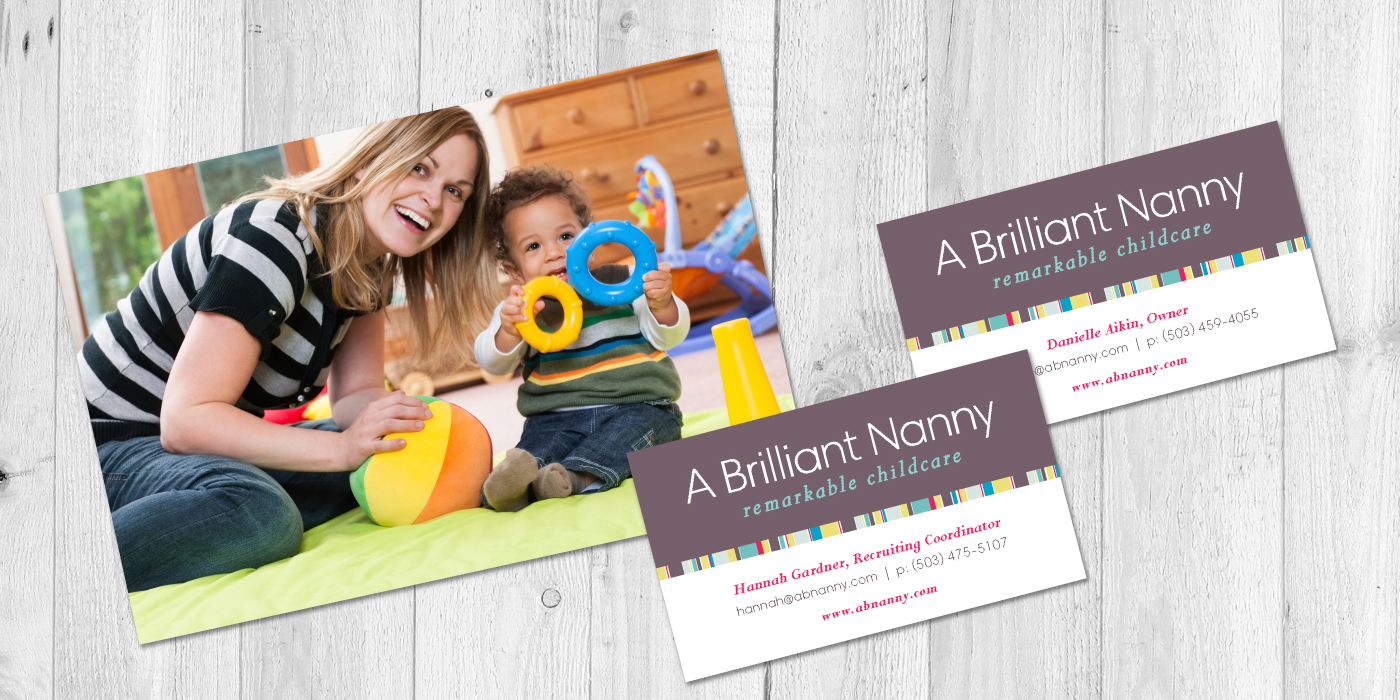 A Brilliant Nanny logo and business card design