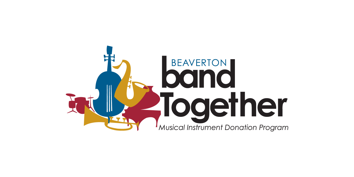 Beaverton Education Foundation logo identity for the Beaverton Band Together musical instrument donation program