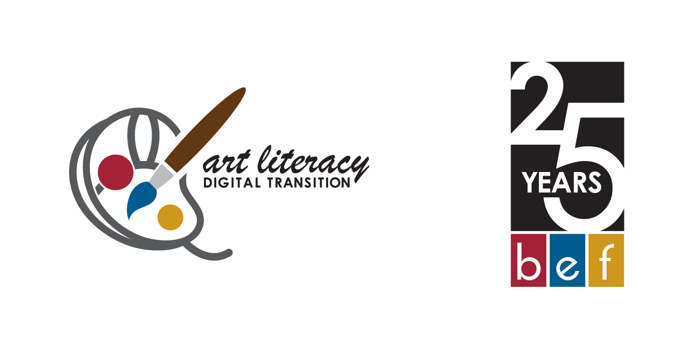 Beaverton Education Foundation logo identities for art literacy digital transition and 25th anniversary