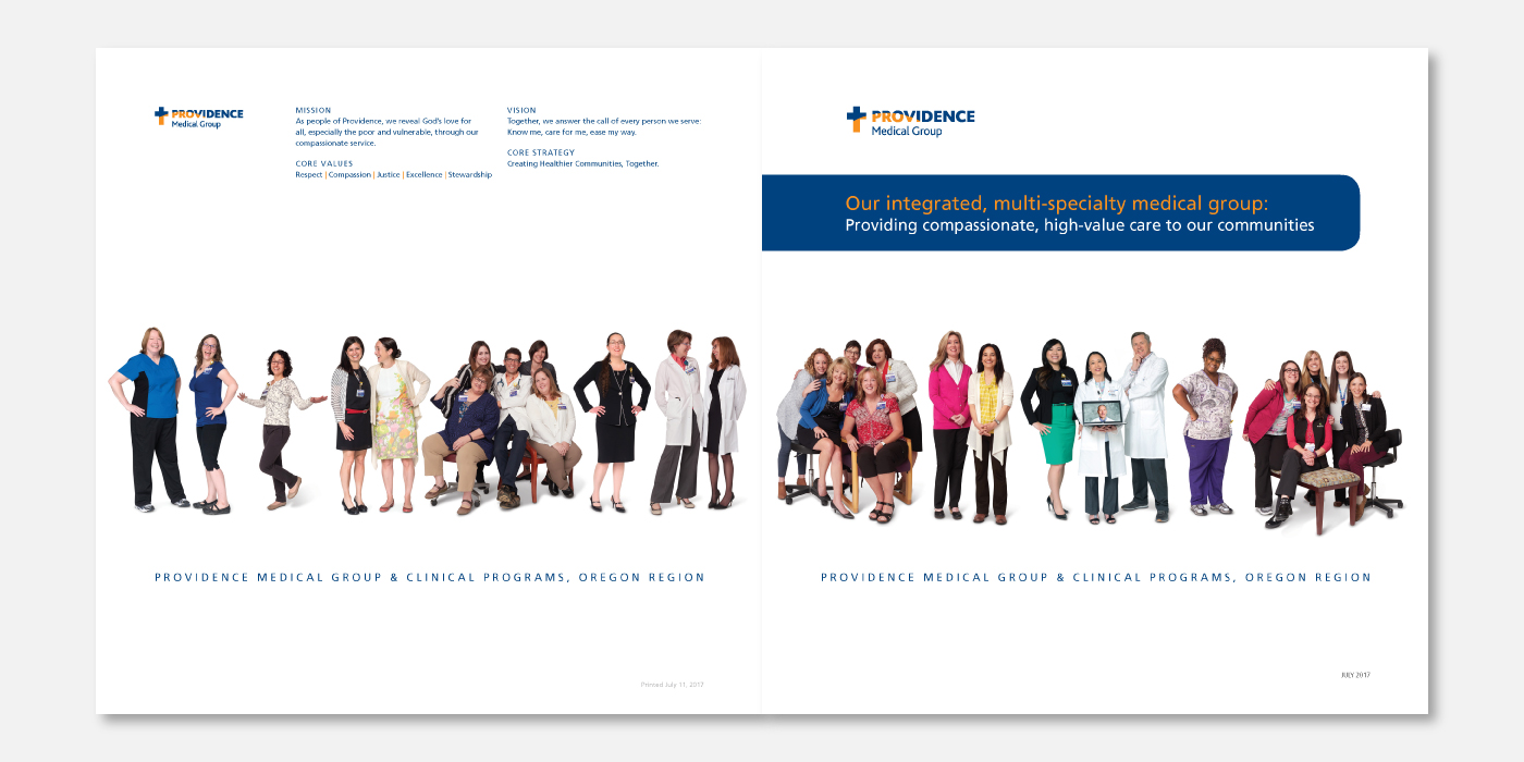 Printed annual report for Providence Medical Group