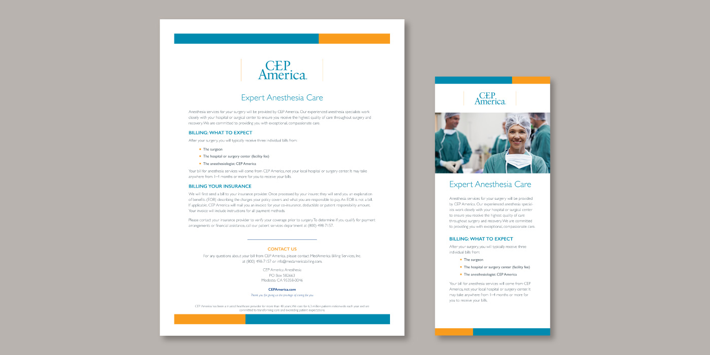 Medical billing information sheets for patients