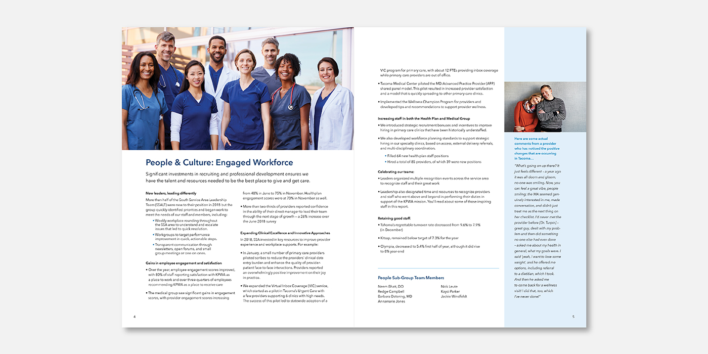 Kaiser Permanente Annual Report page view 3